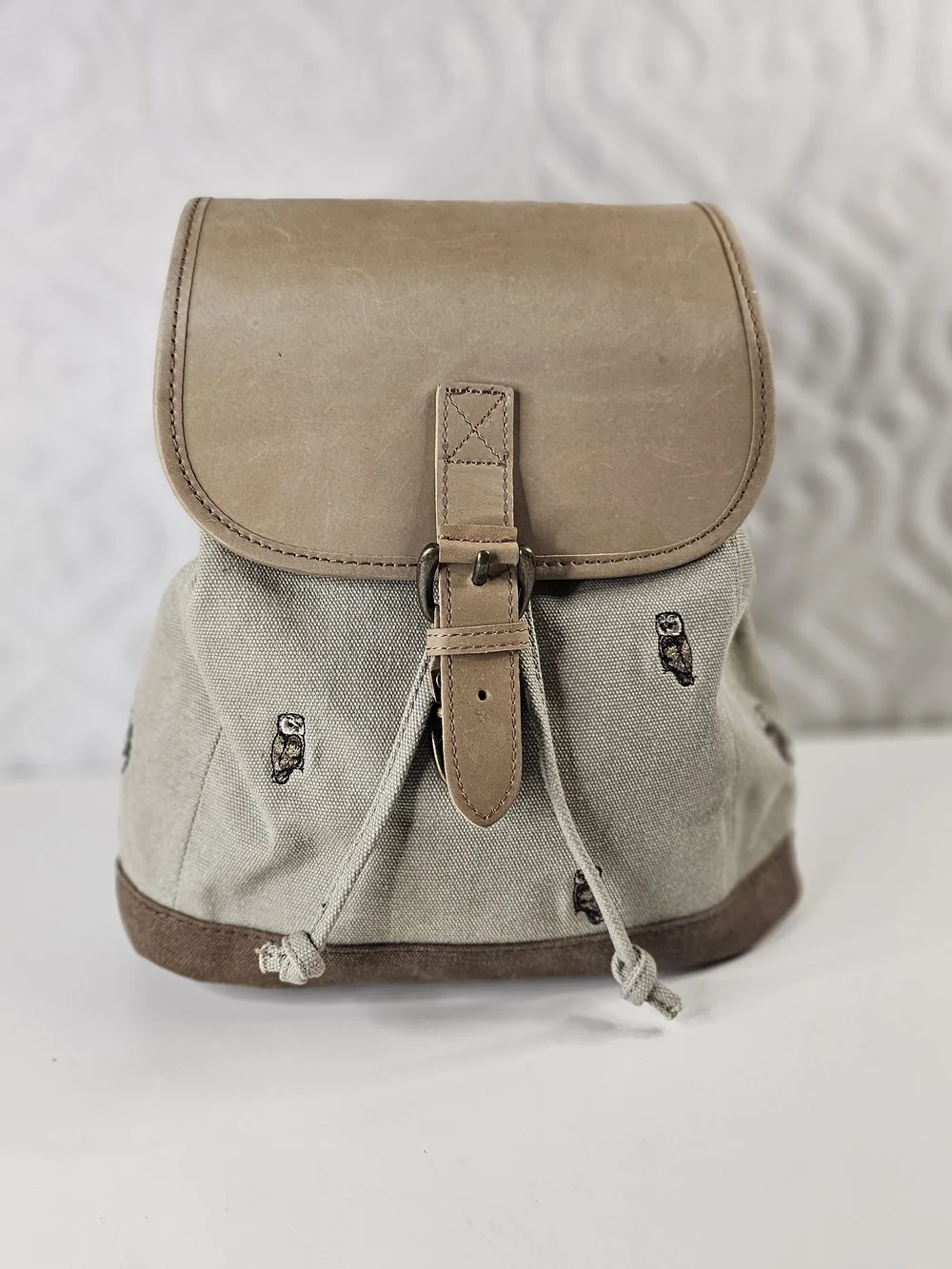 L.L. Bean Beige Canvas Tote with Branded Patch